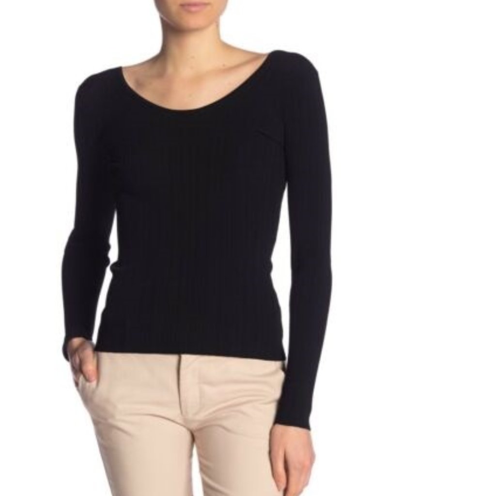 Vince Ribbed U Back Sweater, Xs